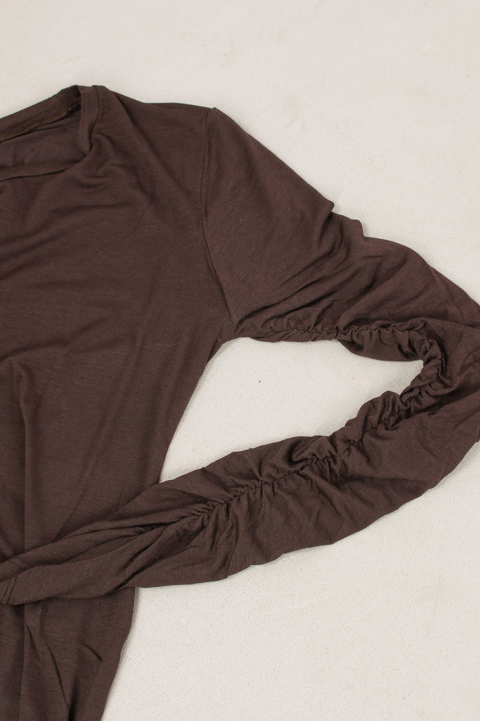T-shirt Arriccio Manica Modal Moro-8