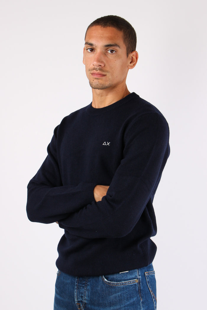 Girocollo Lana Cashmere Navy Blue-6
