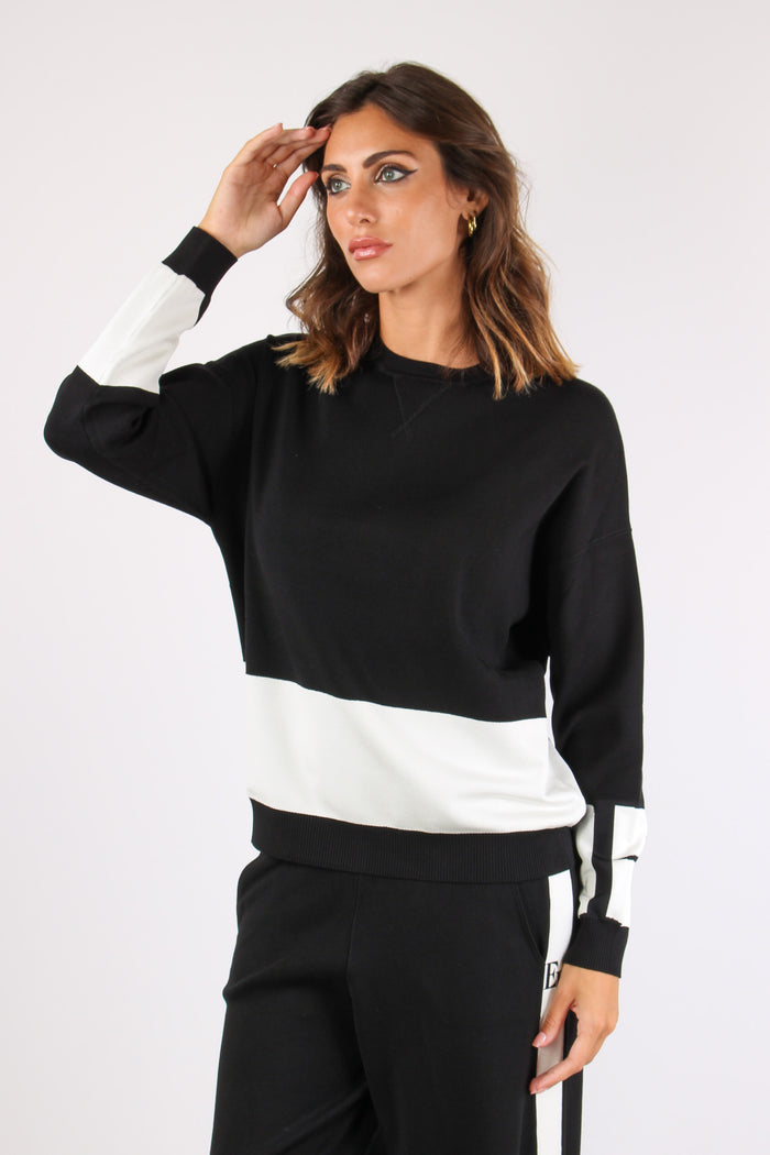 Maglia Banda Tricot Nero/milk-3