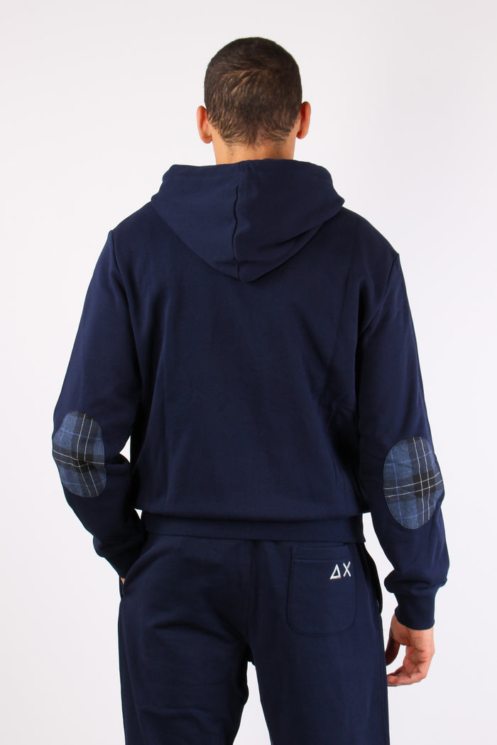 Felpa Zip Toppe Contrasto Navy Blue-4