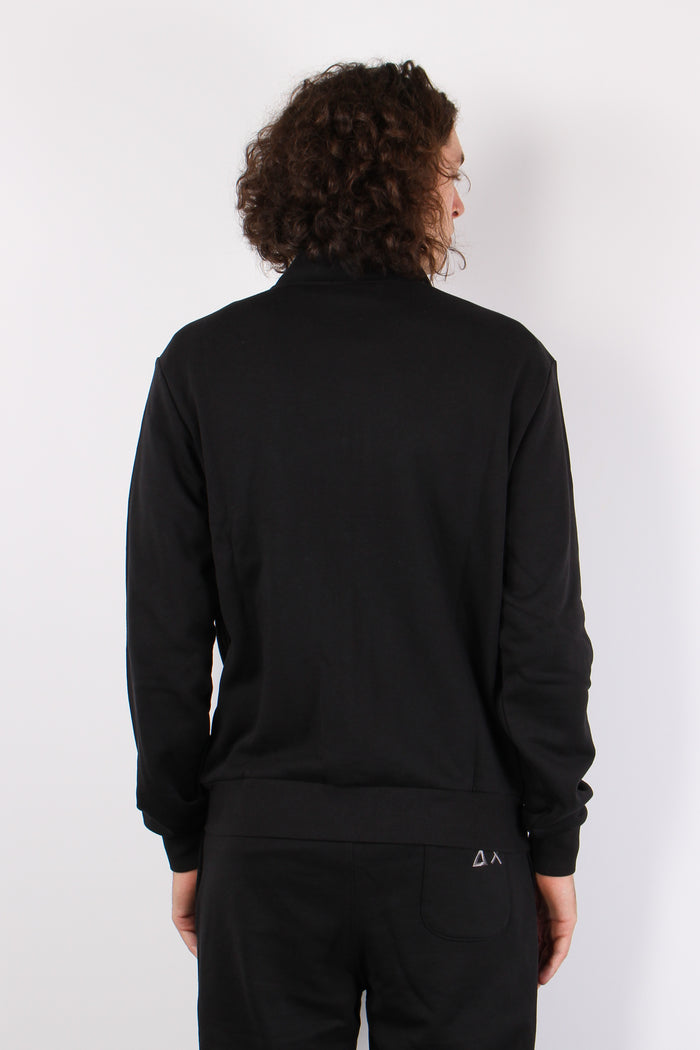 Maglia Cotone Full Zip Nero-3