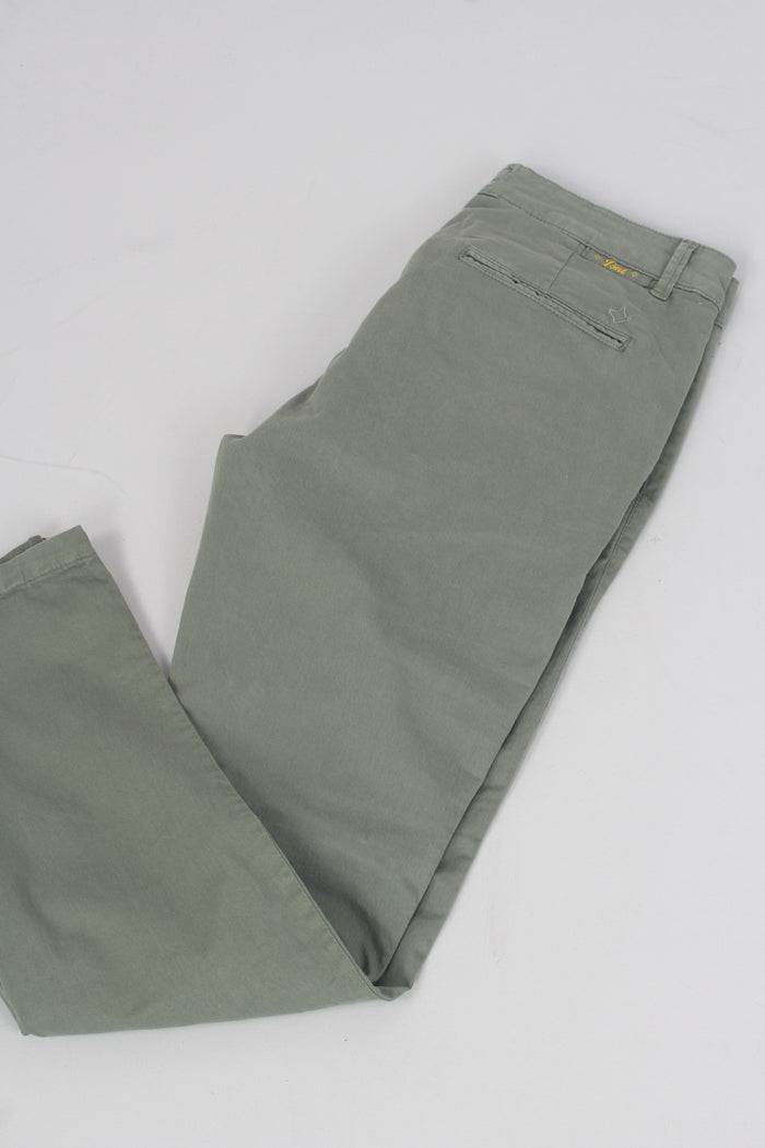 Pantalone Chino Slim Verde Militare-5