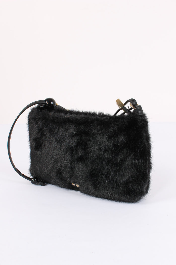Malachite Pochette Ecopelliccia Nero-6