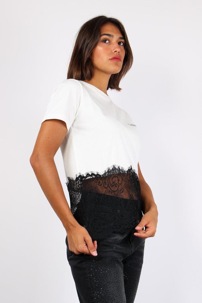 T-shirt Fondo Pizzo Off White-5