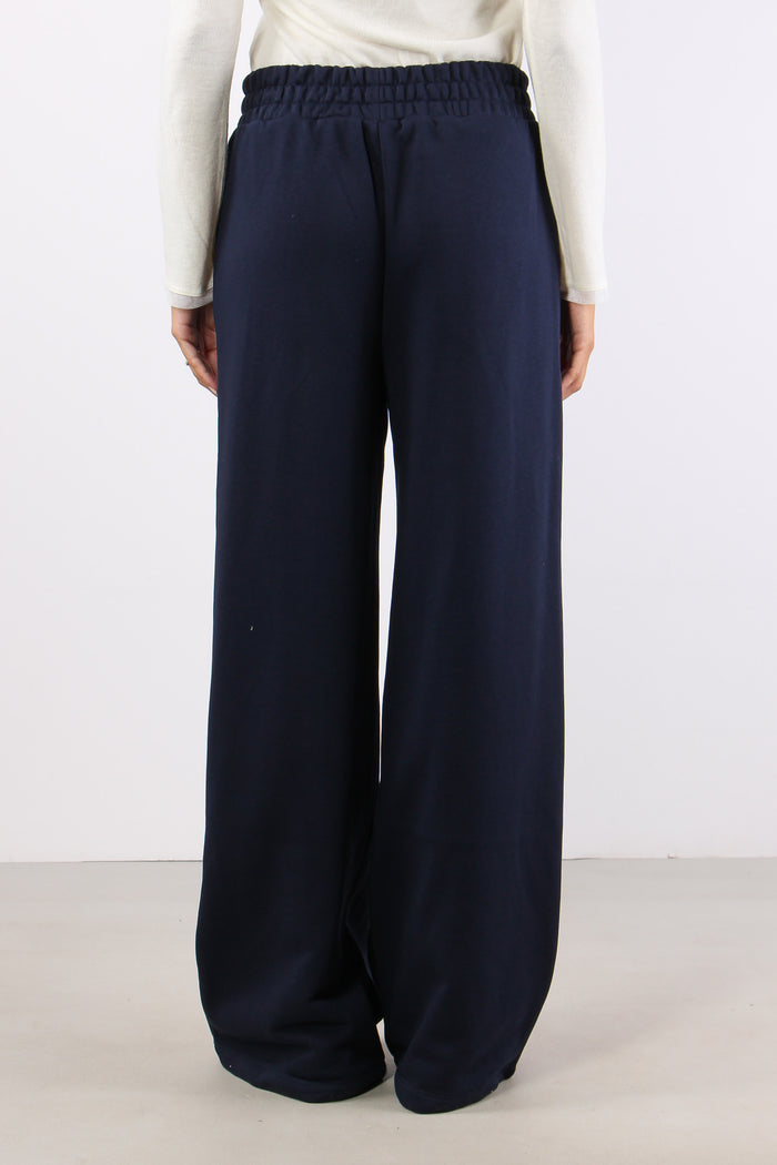 Pantalone Felpa Ricamo Logo Blu Notte-4