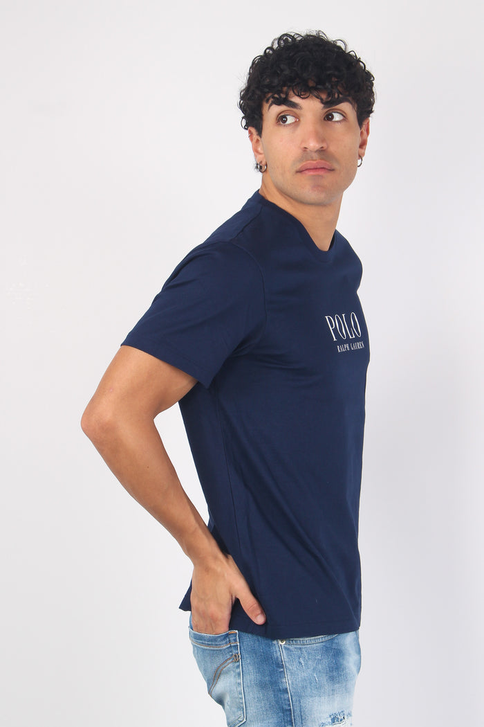 T-shirt Underwear Scritta Navy-4