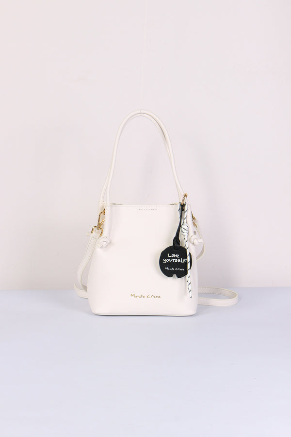 Tote Bag Mini Manici Sottili Bianco Ottico