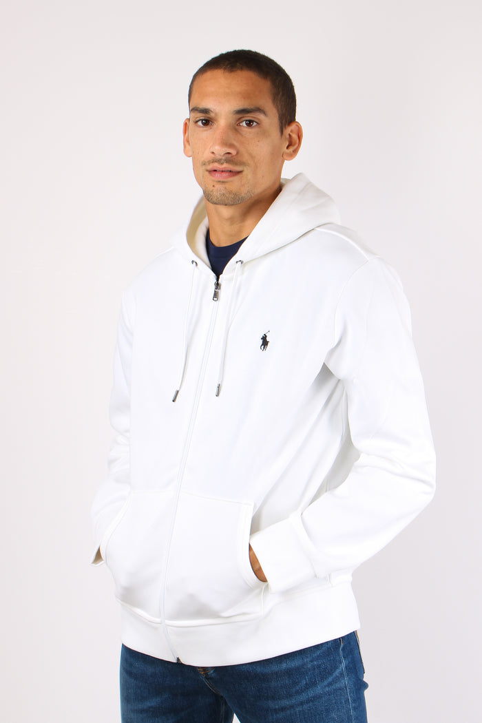 Felpa Tecnica Zip Cappuccio Double Knitwhite-5