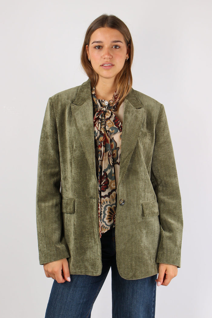 Giacca Monopetto Velluto Militare-4