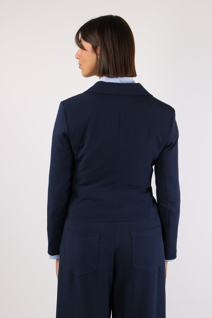 Giacca Corta Asimmetrica Blu-4