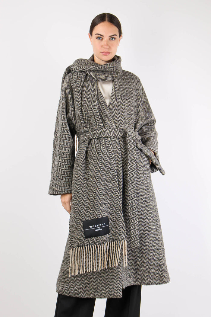 Zenica Cappotto Spinato Cintur Nero/cacha-2