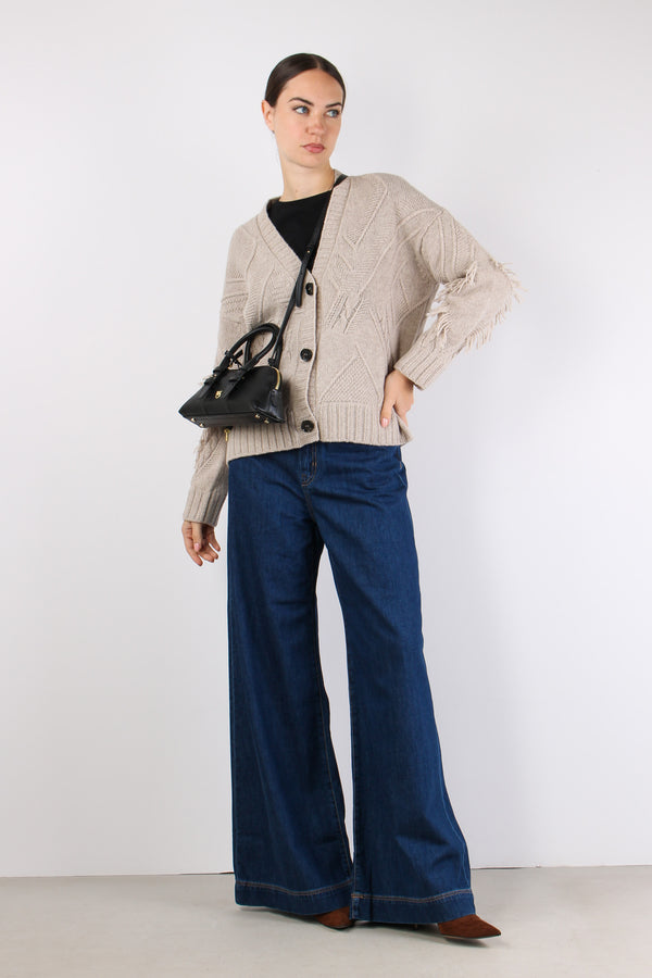 Stallo Cardigan Over Frange Casha Melange