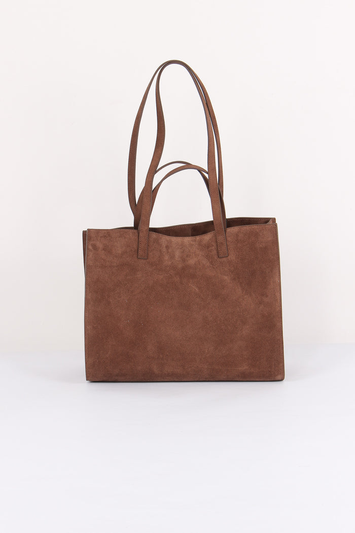 Borsa A Tracolla Suede Brown-3