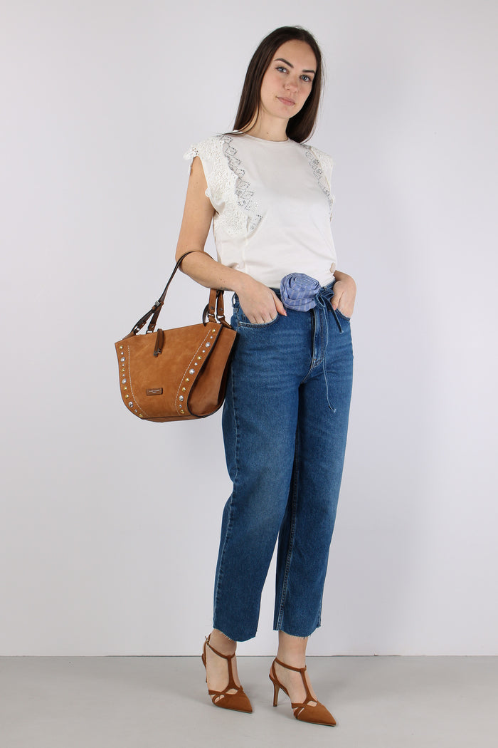 Jeans Straight Stripe Denim Scuro-4