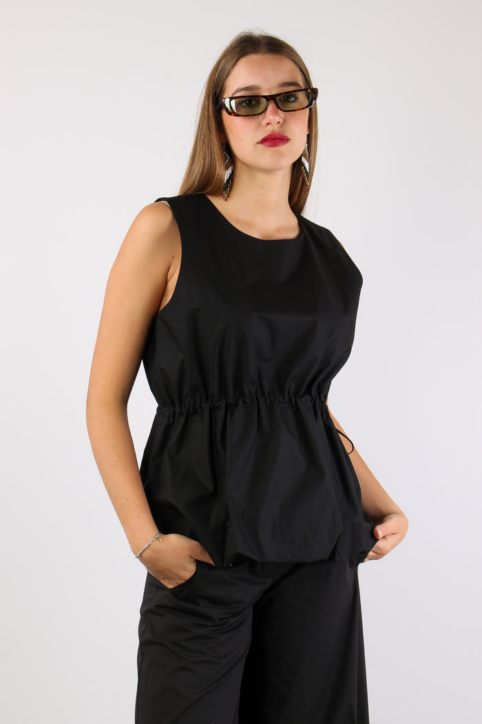 Top Cotone Arriccio Nero-6