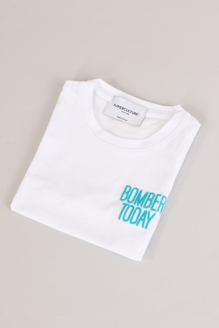 T-shirt Ricamo Bomber White-4