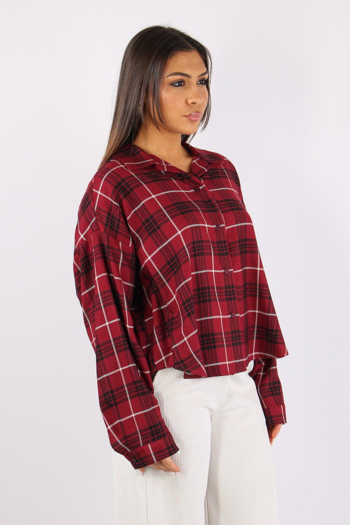 Camicia Quadri Stondata Rosso/nero-3