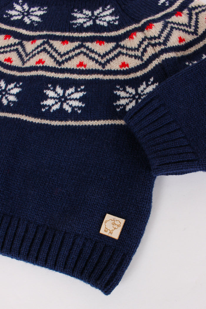 Pullover Fantasia Norvegese Blu/latte/beige-3