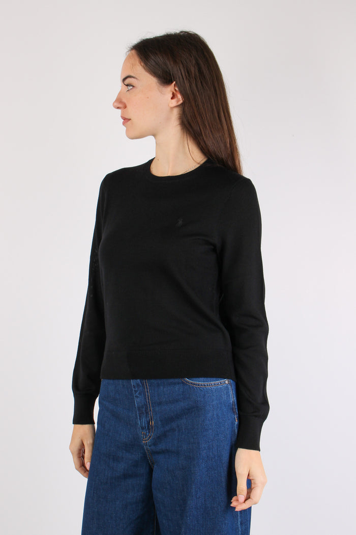 Maglia Girocollo Lana Polo Black-7