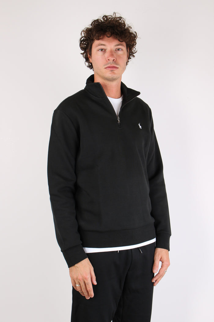 Felpa Mezza Zip Polo Black-6