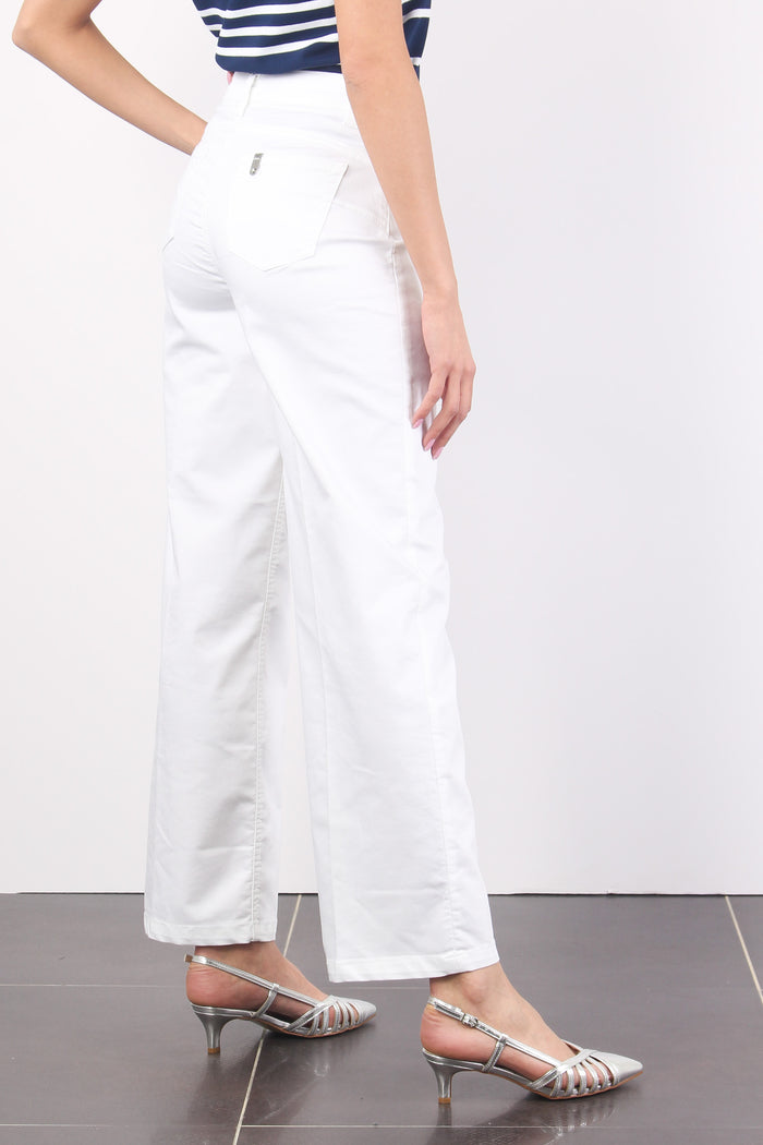 Pantalone Cropped Fibbia Tasca Bianco Ottico-6