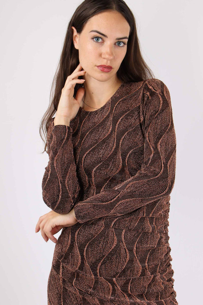 Abito Fantasia Lurex Bronzo-10