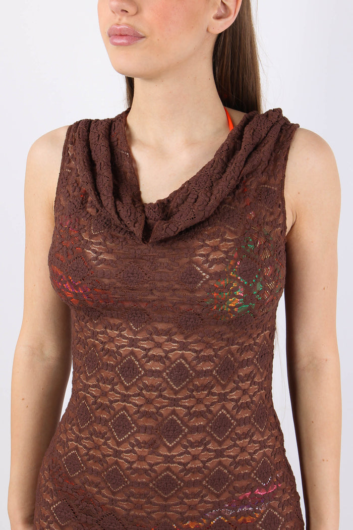 Abito Macrame Corto Moro-7