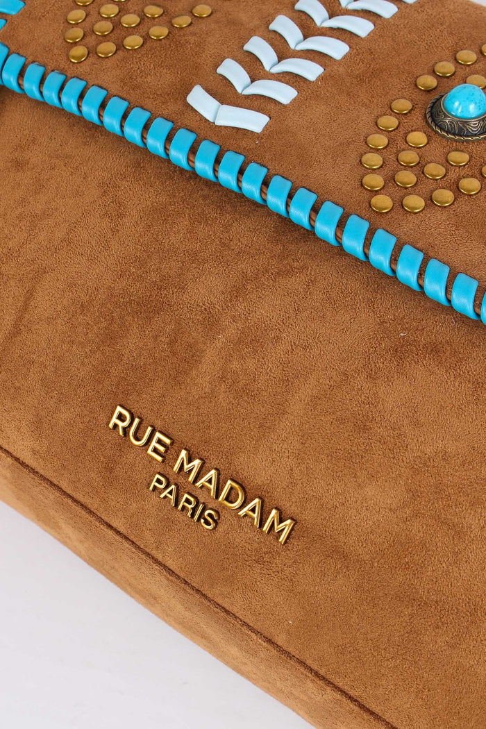 Tracolla  Suede Etnica Suede Cognac-5