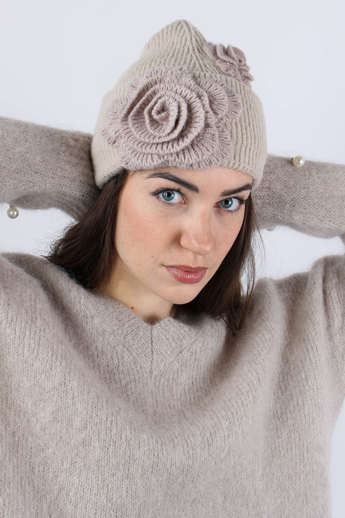 Cuffia Applicazione Rose Nude-3