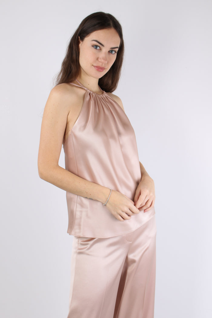 Carota Top Satin Smanicato Rosa Mogano-4