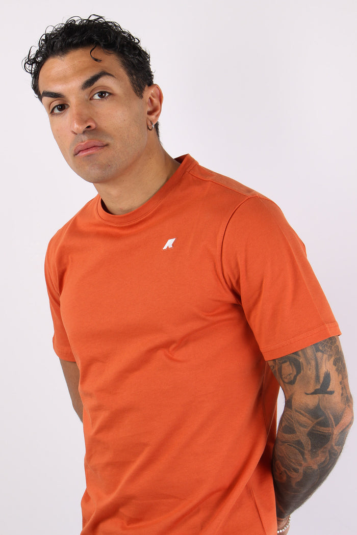 T-shirt Basica Logo Contrasto Orange-7