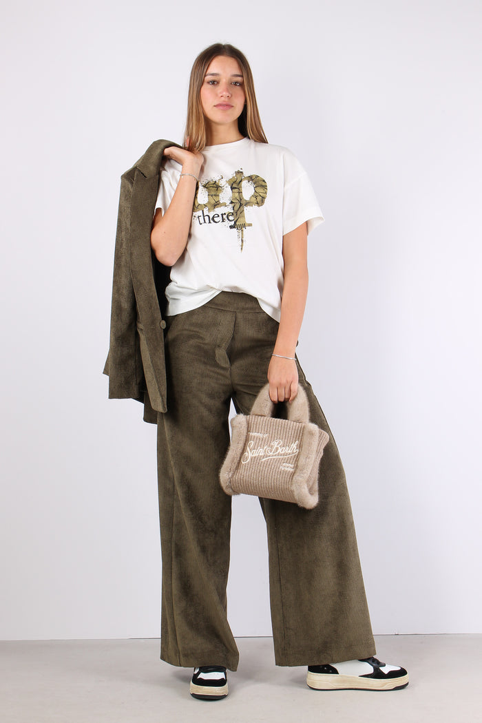 Pantalone Palazzo Largo Vellut Militare