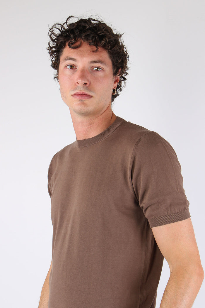Maglia Girocollo M/m 100% Cotone Cacao-7