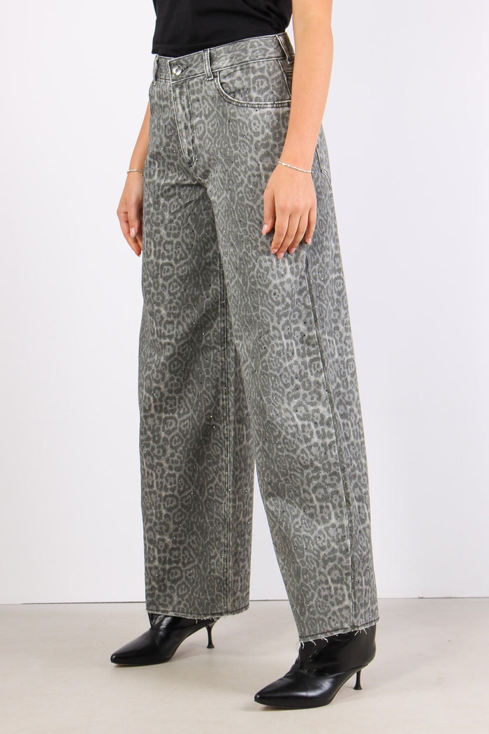 Pantalone Palazzo Animalier Grey Animalier-3