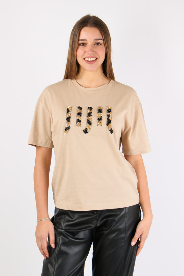 T-shirt Logo Strass Vanilla-2