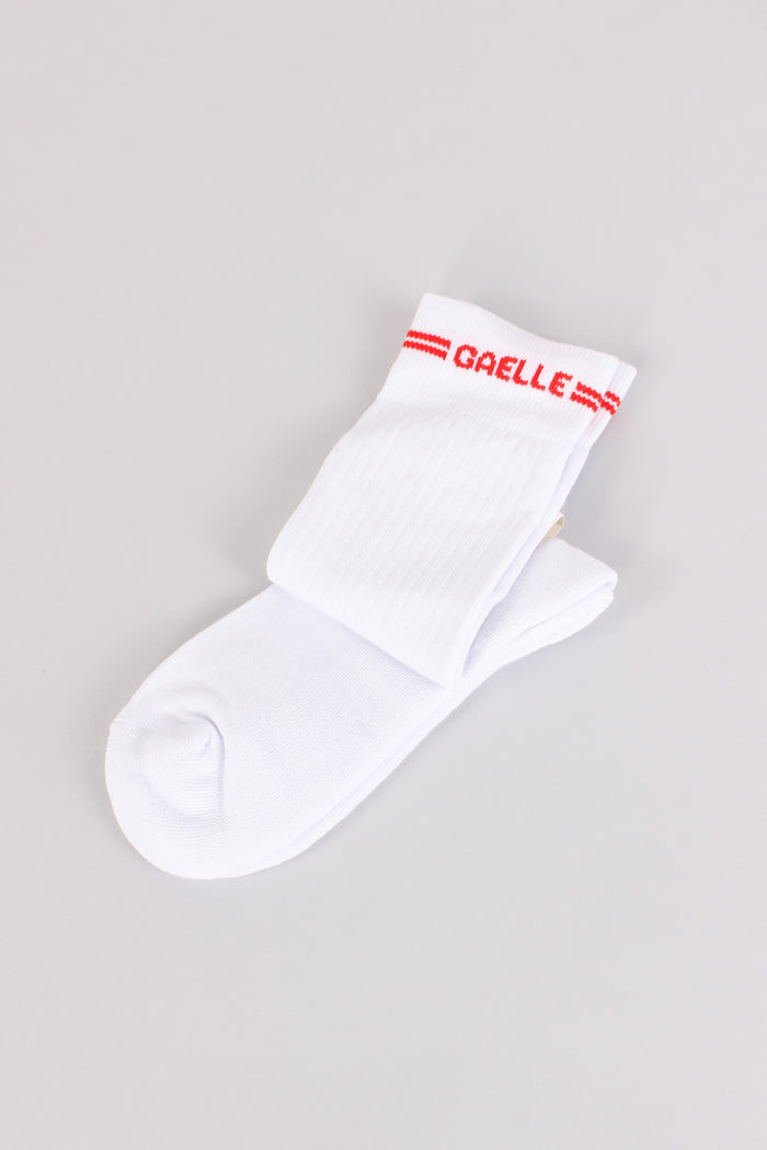 Calzini Logo Bandina Bianco/rosso