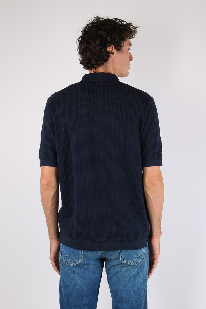 Polo M/m Lavorata Blu-4