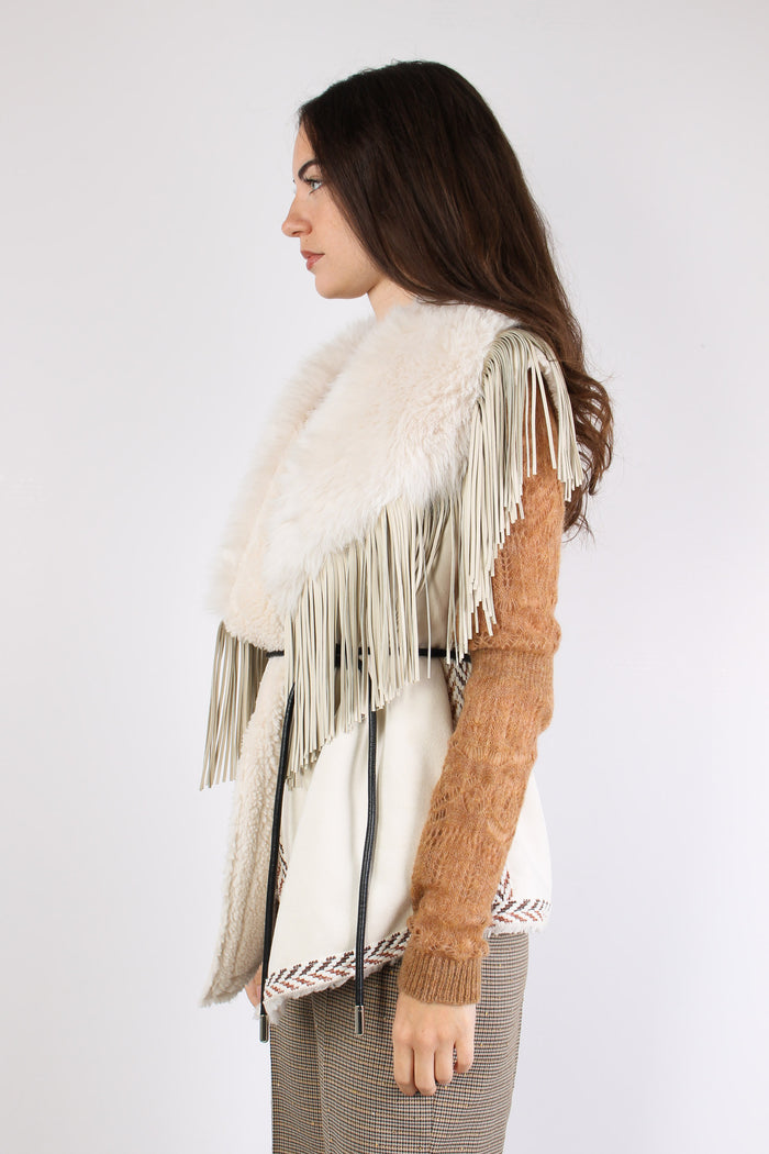 Gilet Ecomontone Frange Rust-4