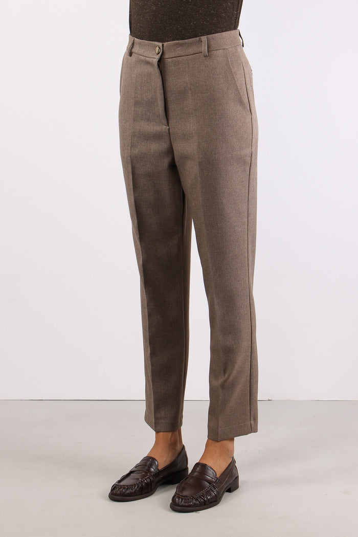 Pantalone Slim Mano Lana Fango-6