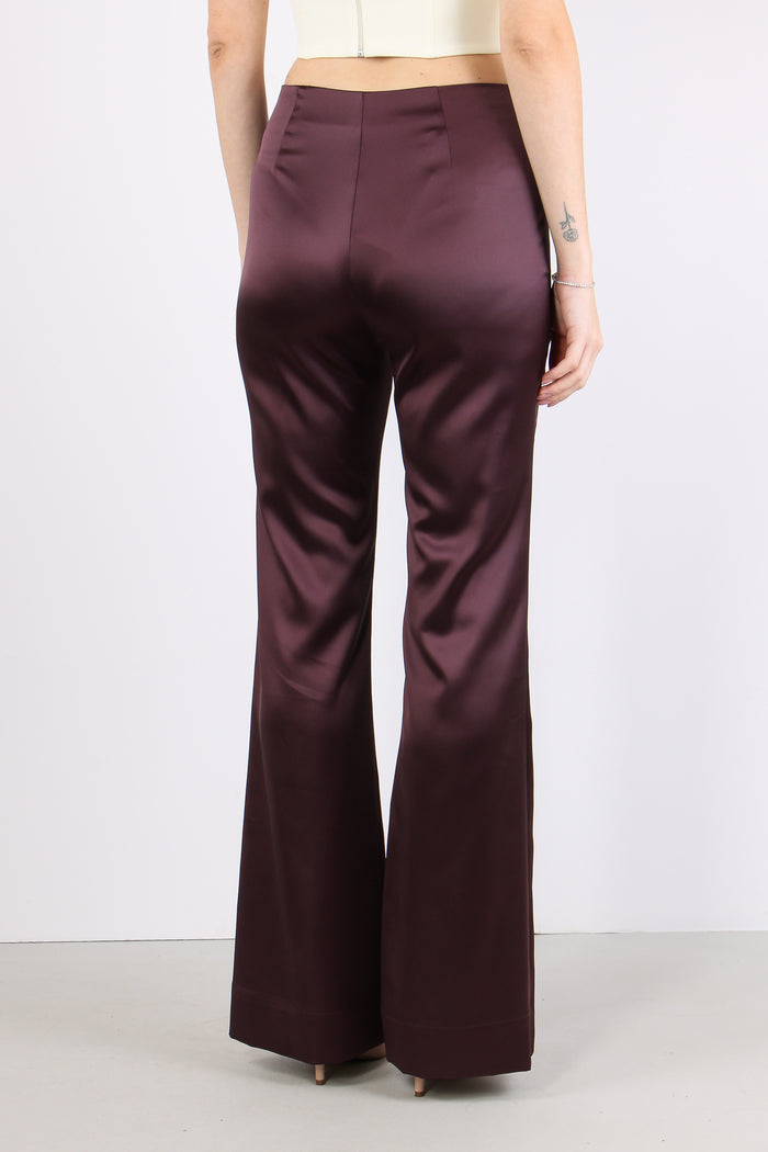 Pinolo Pantalone Effetto Raso Bordeaux-4