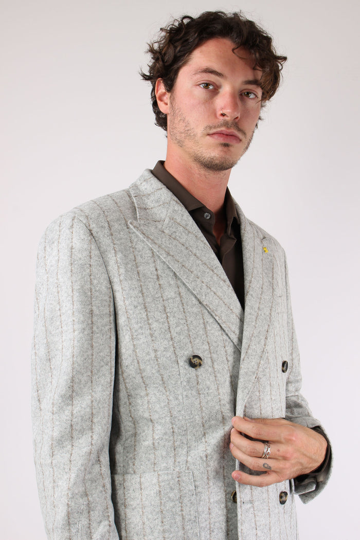 Giacca Gessata Grigio-3