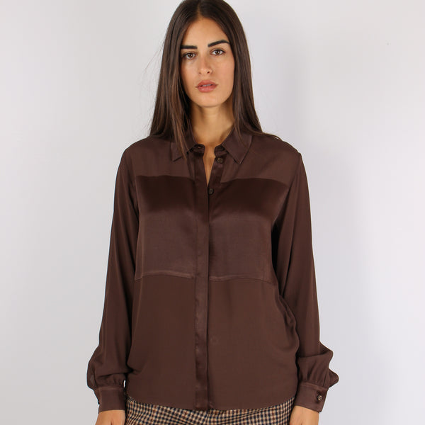 Camicia Bimateriale Cioccolato-2