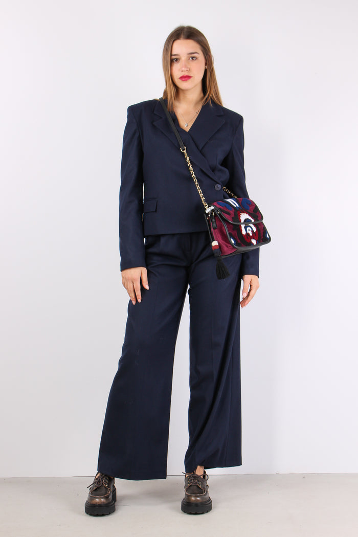 Giacca Corta Doppiopetto Flane Blu