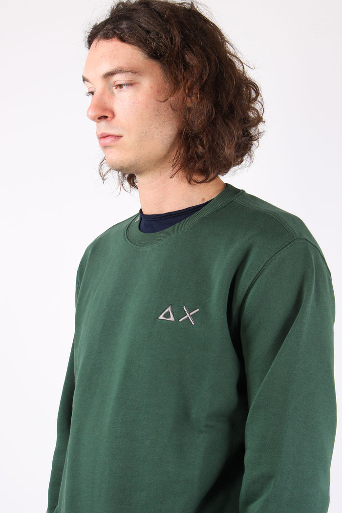 Girocollo Cotone Basico Verde-5