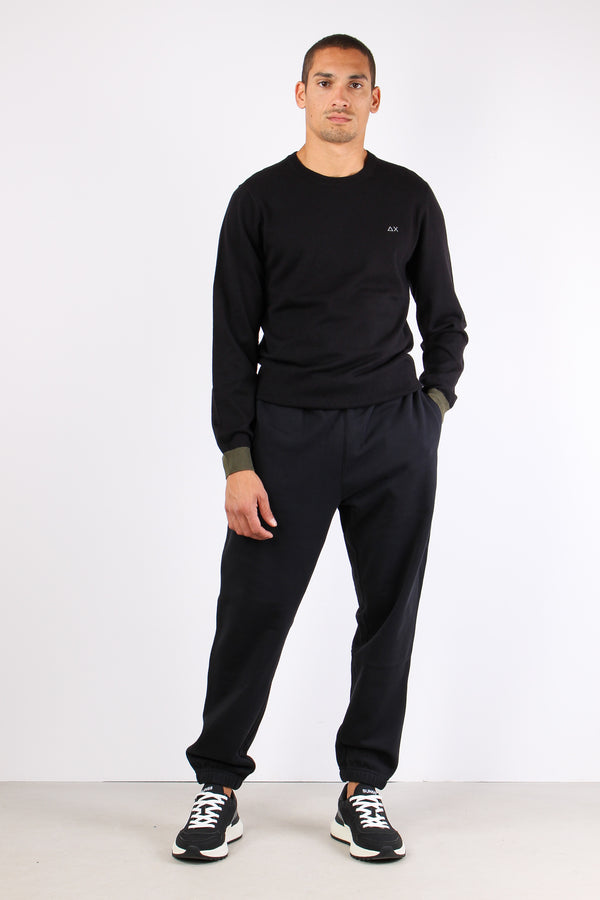 Maglia Misto Lana Toppa Contra Nero