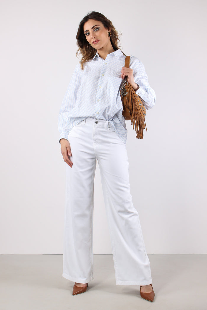 Denim Flare Optic White