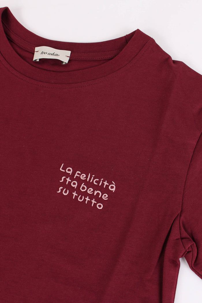 T-shirt Ricamo La Felicita Sta Bordeaux-8