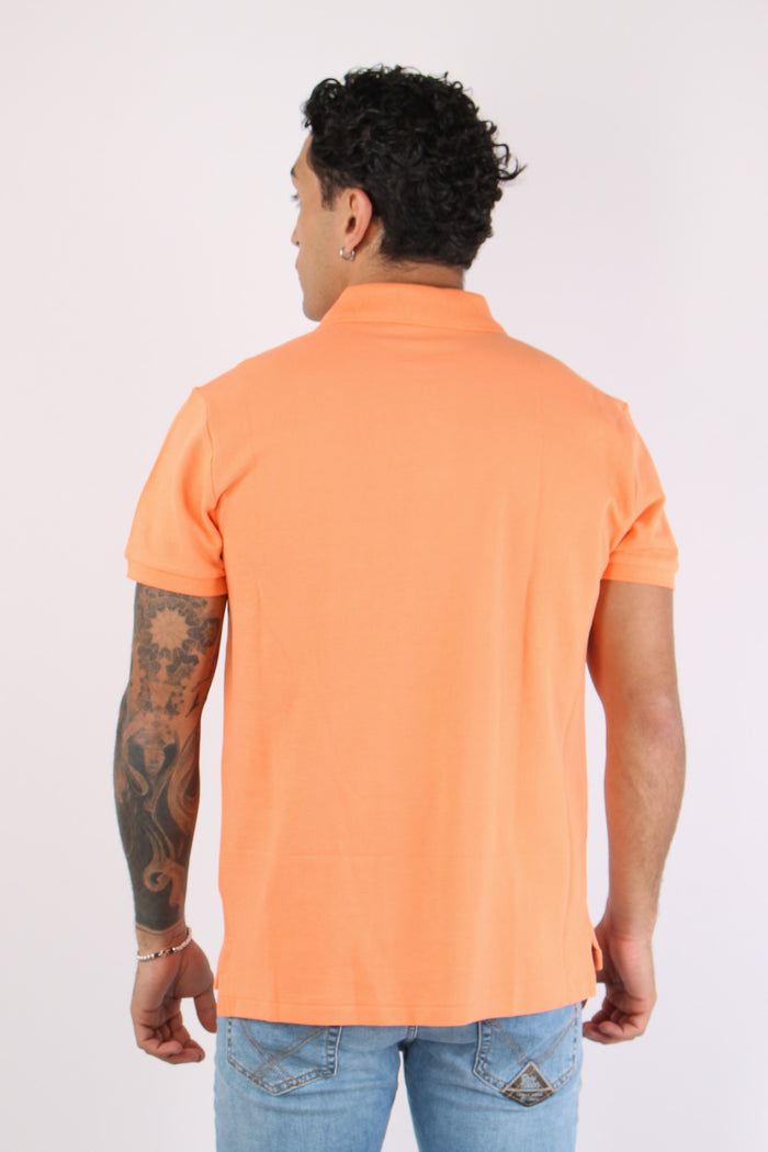 Polo Rete Slim Fit Orange-4