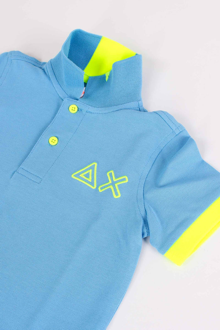 Polo Piquet Profilo Fluo Avio-2