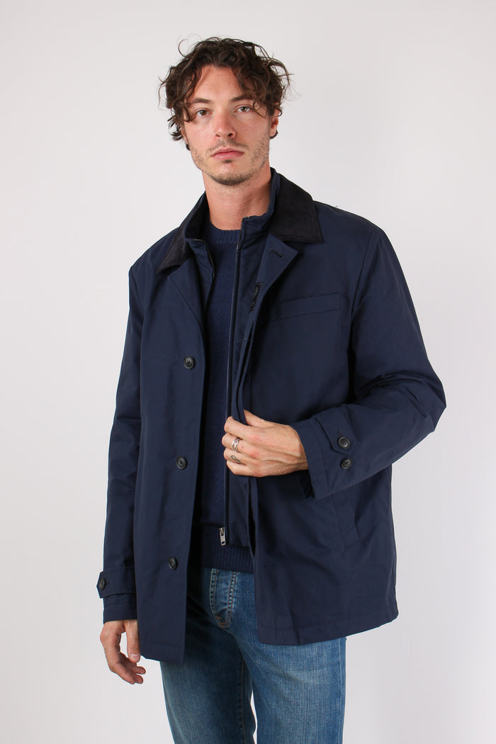 Cappotto Morning Corto Canvas Blu